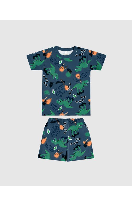 Pijama Infantil Menino Estampa Brilha No Escuro Em Algodão Malwee Kids
