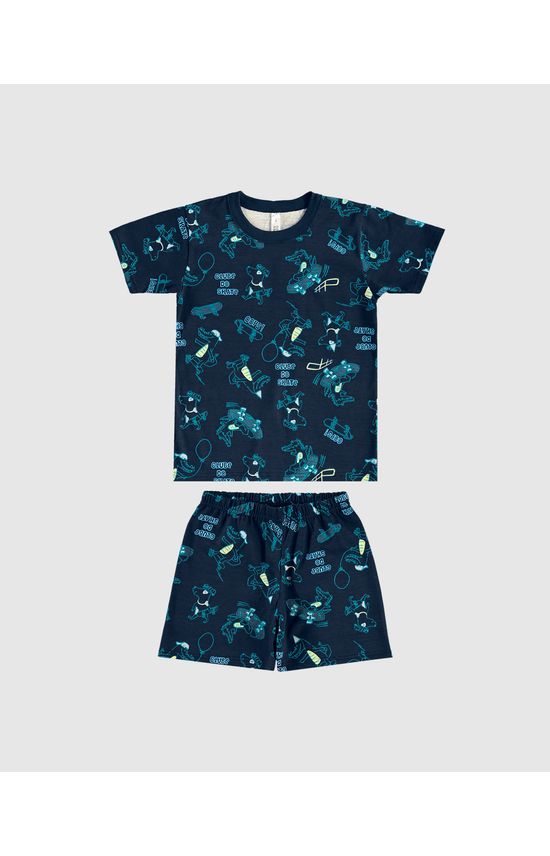 Pijama Infantil Menino Estampa Brilha No Escuro Em Algodão Malwee Kids