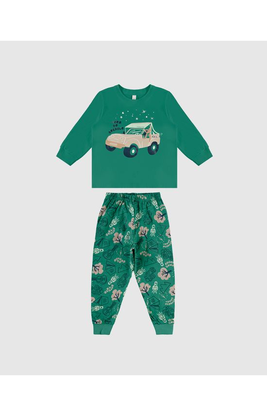Pijama Longo Infantil Menino Calça Estampada Em Algodão Malwee Kids