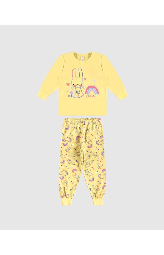 Pijama Longo Infantil Menina Estampa Brilha No Escuro Em Algodão Malwee Kids
