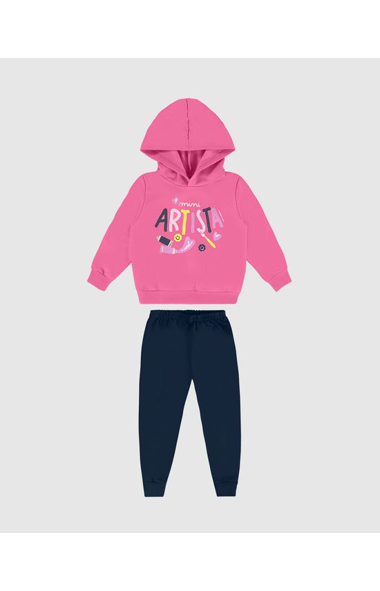 Conjunto Longo Infantil Menina Mini Artista Em Moletom Flanelado Malwee Kids