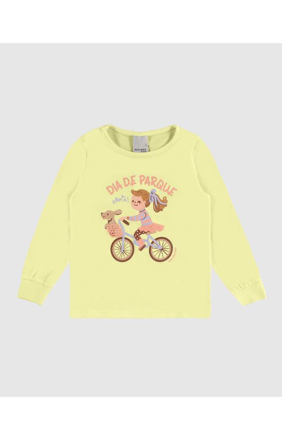 Blusa Infantil Menina Manga Longa Dia De Parque Em Algodão Malwee Kids