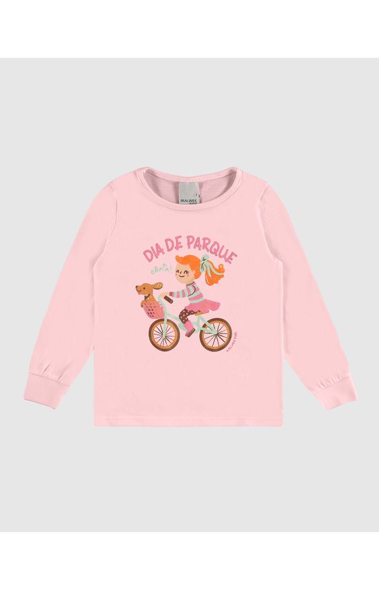 Blusa Infantil Menina Manga Longa Dia De Parque Em Algodão Malwee Kids