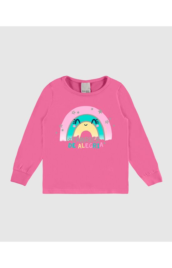 Blusa Infantil Menina Manga Longa Fábrica De Alegria Em Algodão Malwee Kids
