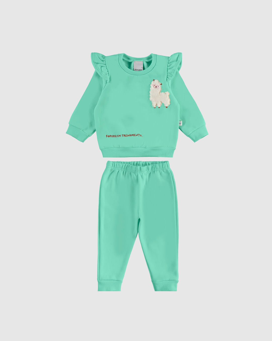 Conjunto Infantil Menina em Moletom Mesclado Flanelado Malwee Kids