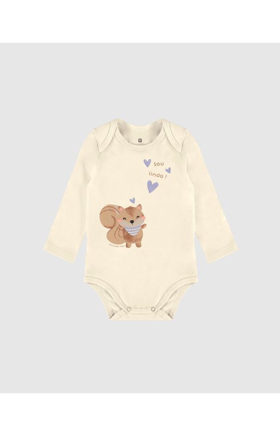 Body Bebê Menina Manga Longa Sou Linda! Em Algodão Malwee Kids