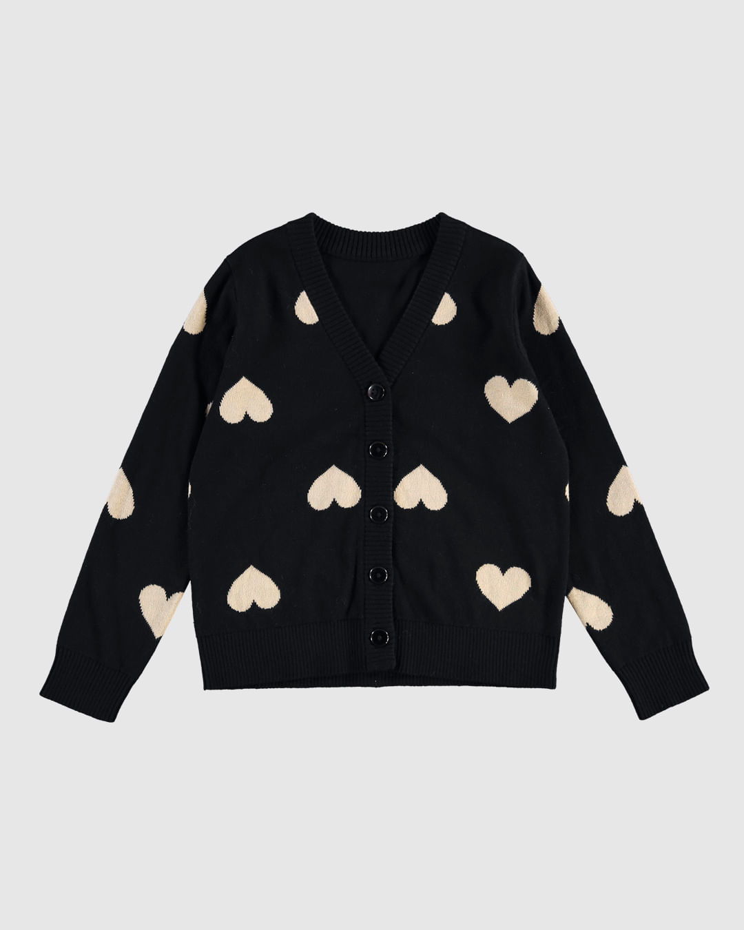 Cardigan Infantil Menina Estampa Corações Em Tricô Malwee Kids - Imagem 4