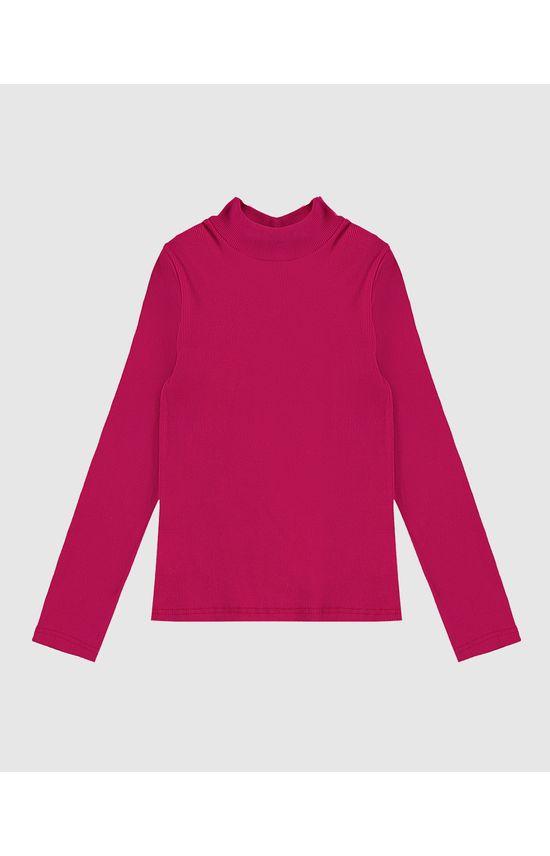 Blusa Infantil Menina Gola Alta Manga Longa Em Ribana Malwee Kids