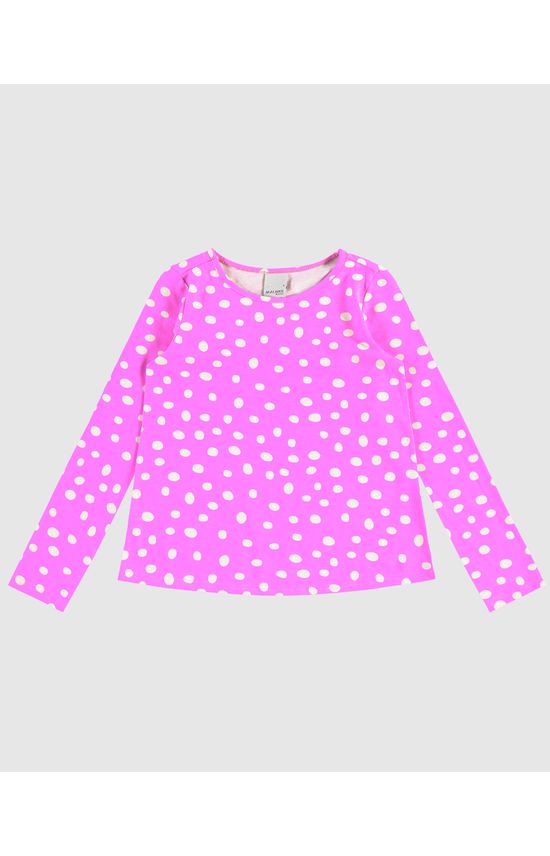 Blusa Infantil Menina Manga Longa Estampada Em Algodão Malwee Kids