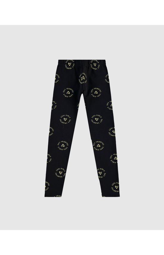 Calça Legging Infantil Estampada Em Moletom Stretch Flanelado Malwee Kids