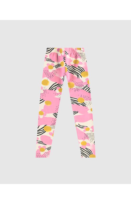 Calça Legging Infantil Estampada Em Moletom Stretch Flanelado Malwee Kids