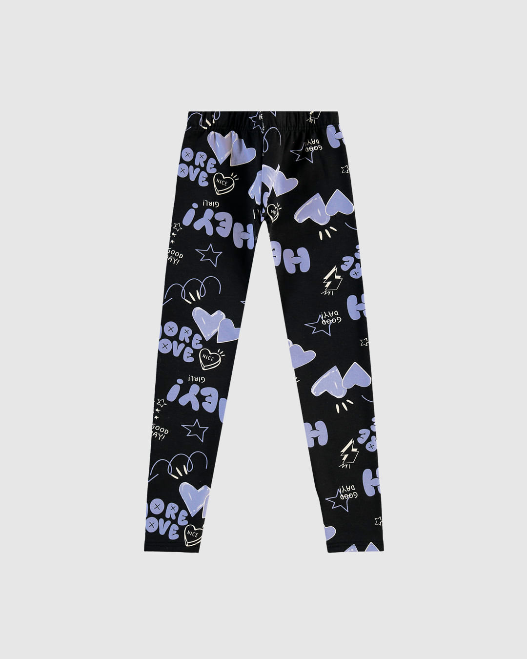 Calça Legging Infantil Estampada Em Moletom Stretch Flanelado Malwee Kids
