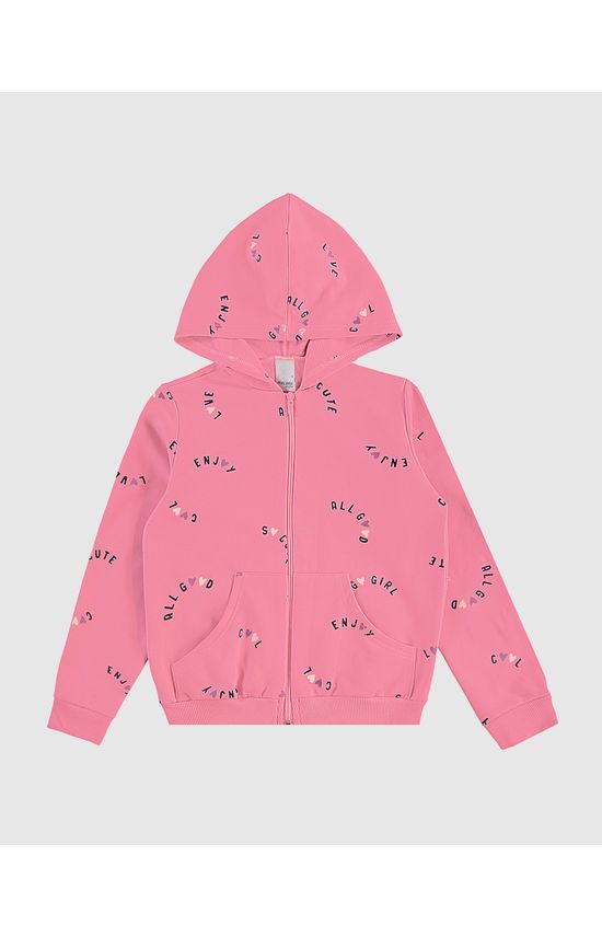 Jaqueta Infantil Menina Estampada Em Moletom Flanelado Malwee Kids