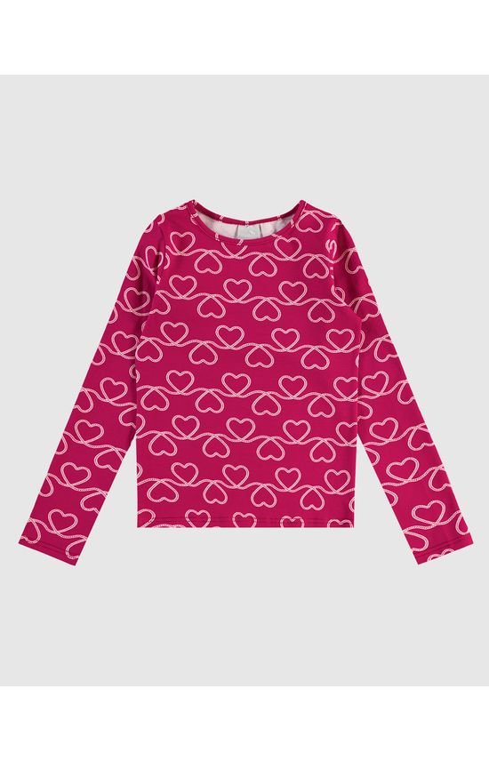 Blusa Infantil Menina Manga Longa Estampada Em Algodão Malwee Kids