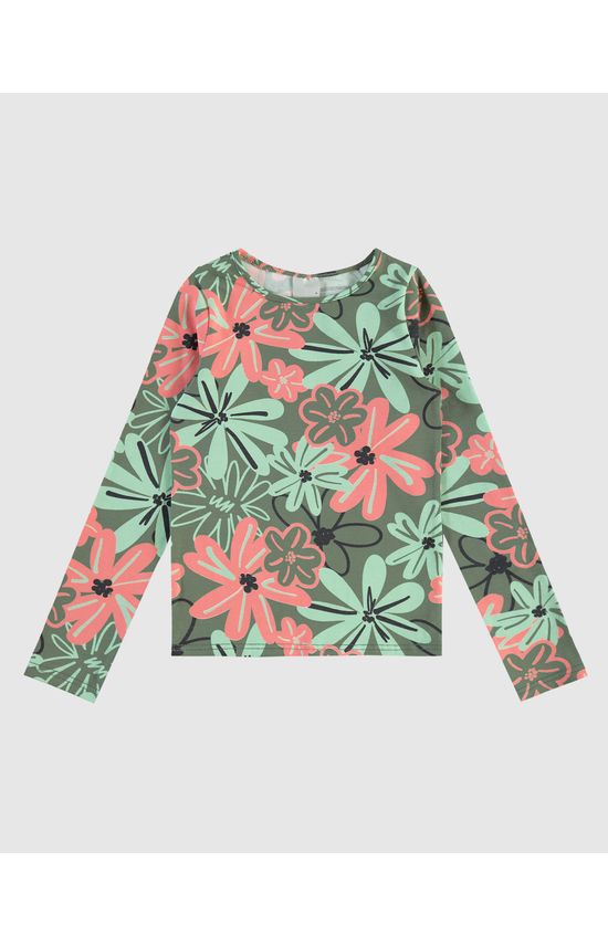 Blusa Infantil Menina Manga Longa Estampada Em Algodão Malwee Kids