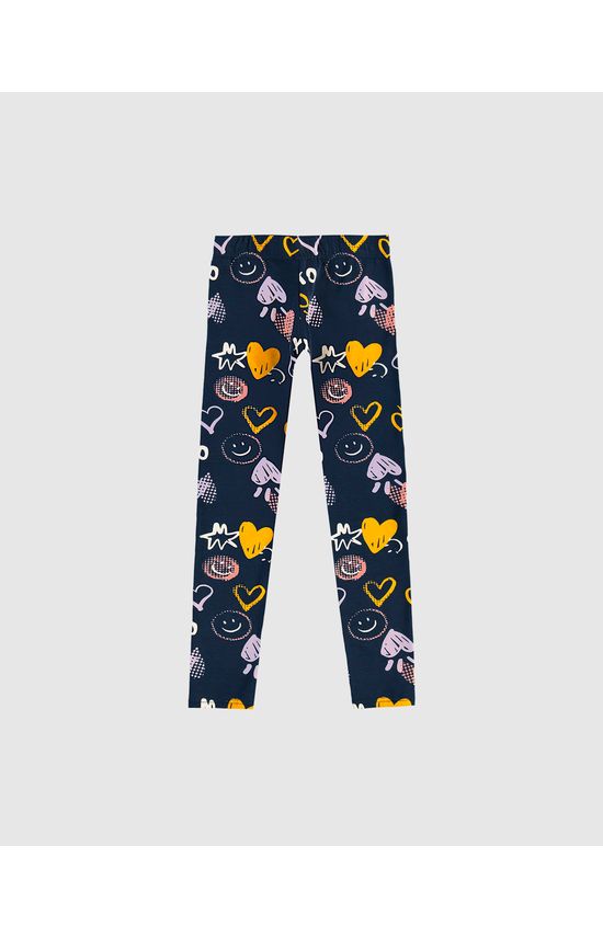 Calça Legging Infantil Estampada Em Algodão Malwee Kids