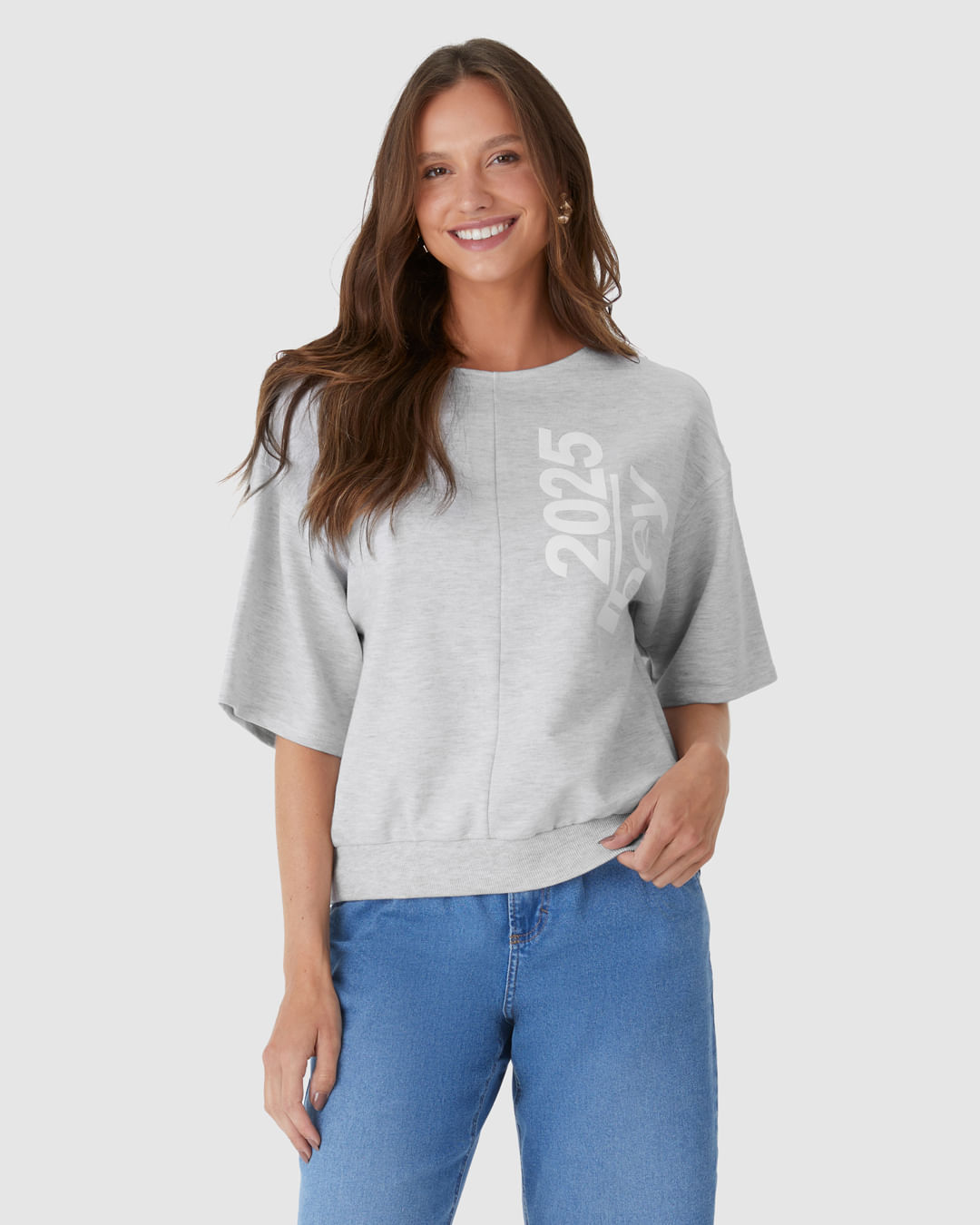 Blusa Ampla Feminina Estampa Frontal Em Moletinho - Imagem 21