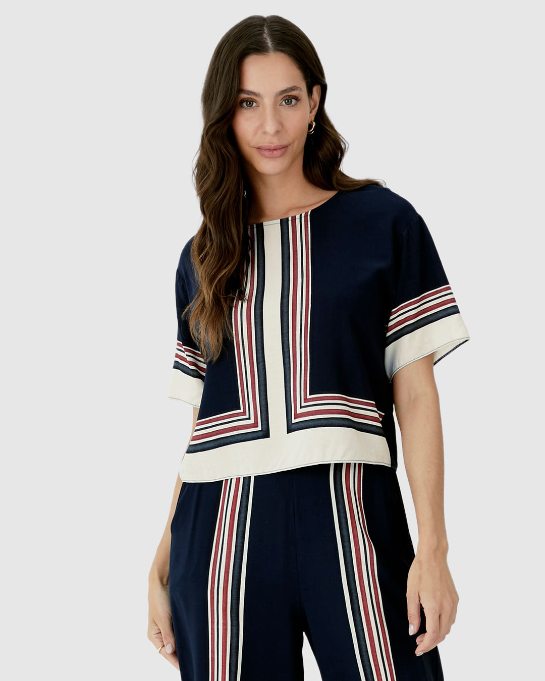 Blusa Box Feminina Com Estampa Em Viscose