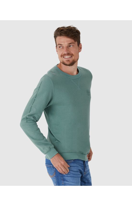 Blusão Masculino Estampa Lettering Peitoral Em Moletom Linho
