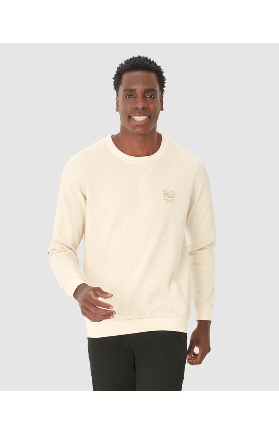 Blusão Masculino Estampa Lettering Peitoral Em Moletom Linho
