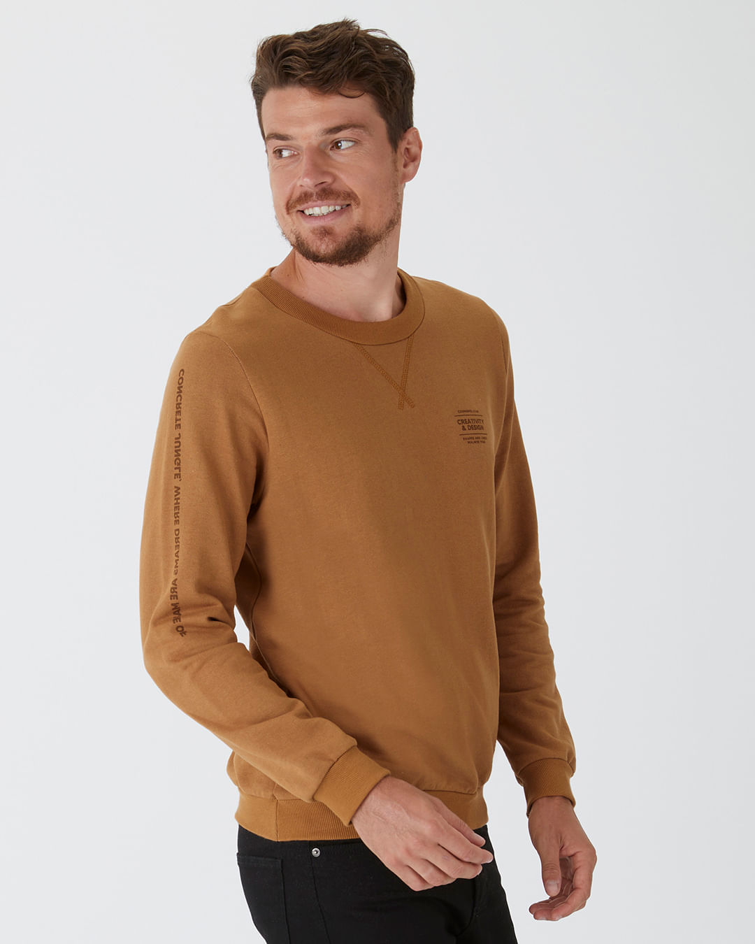 Blusão Masculino Estampa Lettering Peitoral em Moletom Linho
