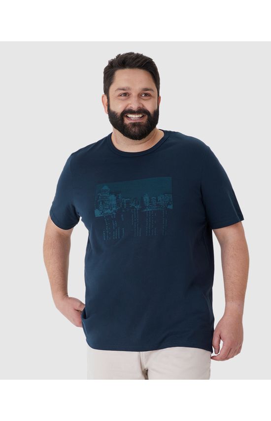 Camiseta Masculina Plus Size Light Up The World Em Algodão