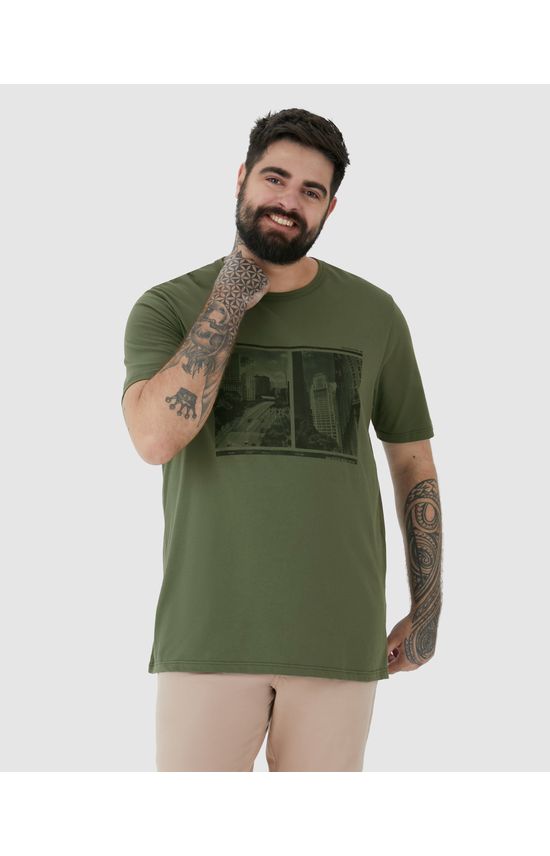 Camiseta Masculina Plus Size São Paulo City Em Algodão