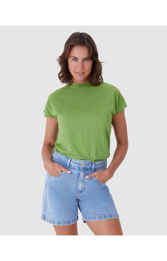 Blusa Básica Feminina Manga Curta Sem Cavas Em Malha Algodão Comfy