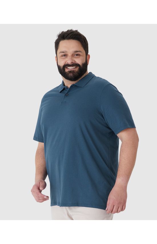 Camisa Polo Básica Masculina Plus Size Em Algodão