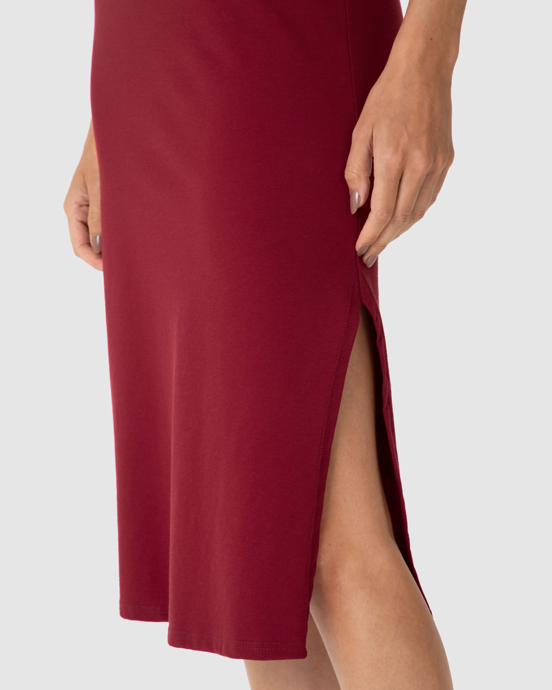 Vestido Midi Feminino Polo Fenda Lateral Em Piquet Stretch - Imagem 13