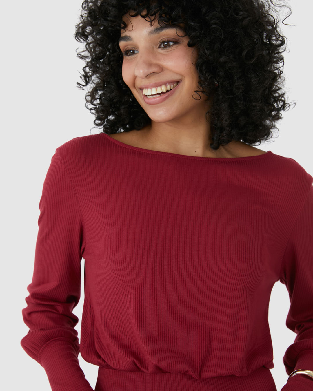 Vestido Feminino Manga Longa Em Malha Viscose Canelada - Imagem 23
