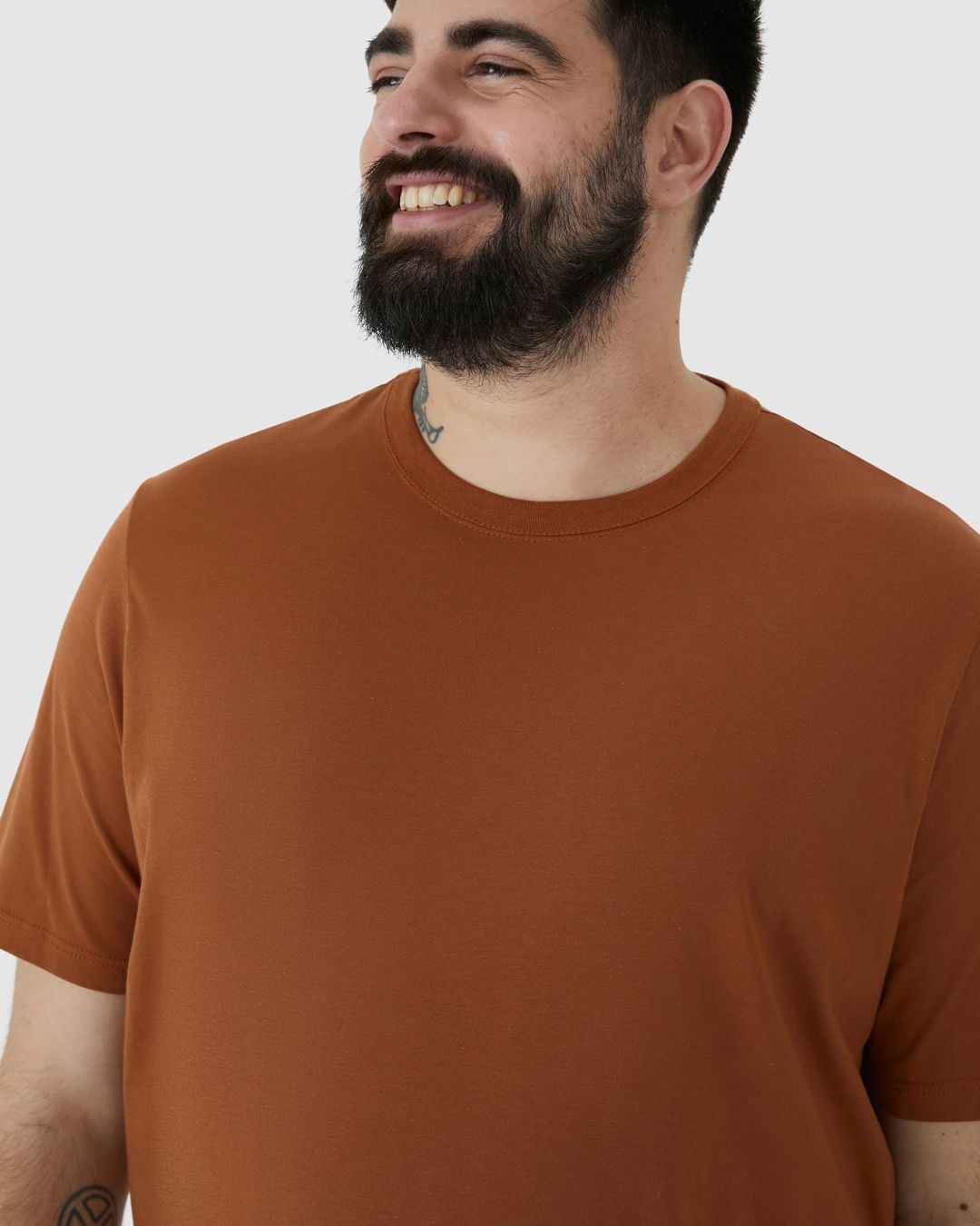 Camiseta Básica Masculina Plus Size Decote Redondo Em Algodão - Imagem 18