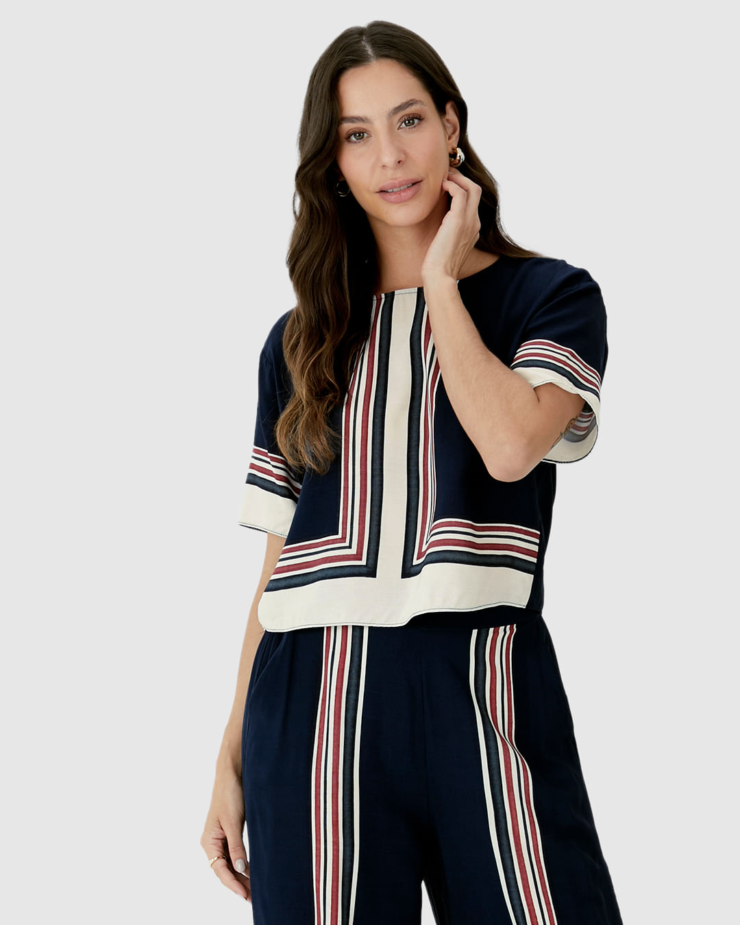 Blusa Box Feminina Com Estampa Em Viscose - Imagem 19