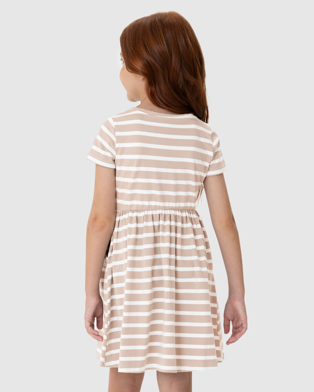 Vestido Infantil Evasê Listrado Em Malha Algodão Malwee Kids - Imagem 33