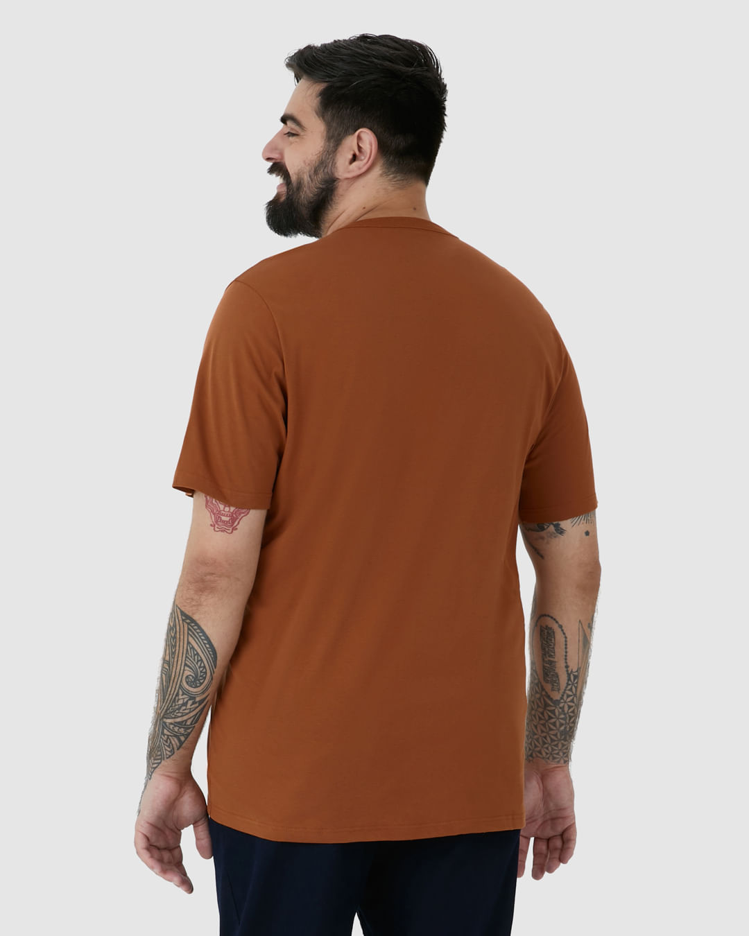 Camiseta Básica Masculina Plus Size Decote Redondo Em Algodão - Imagem 10