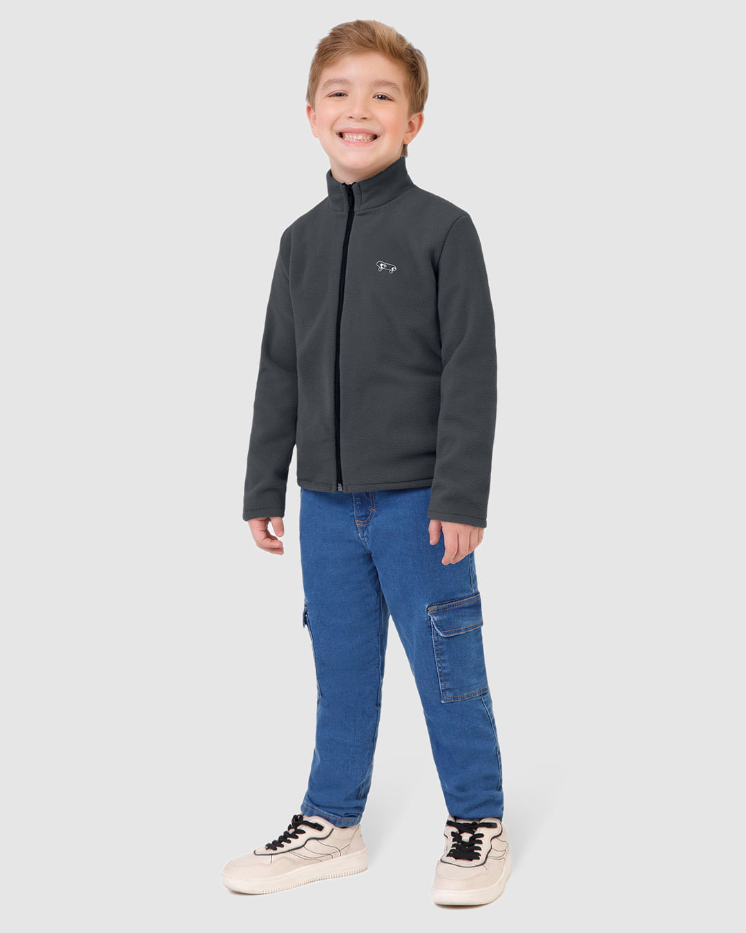 Jaqueta Infantil Menino Gola Alta Em Malha Térmica Malwee Kids - Imagem 9