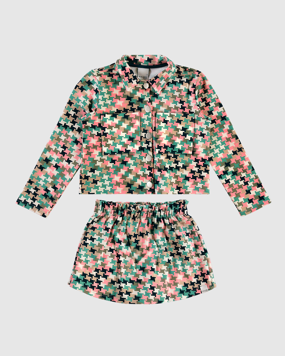 Conjunto Infantil Menina Camisa E Shorts Saia Em Moletom Stretch Malwee Kids - Imagem 13