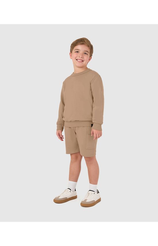 Blusão Infantil Menino Gola Redonda Manga Longa Em Moletinho Malwee Kids