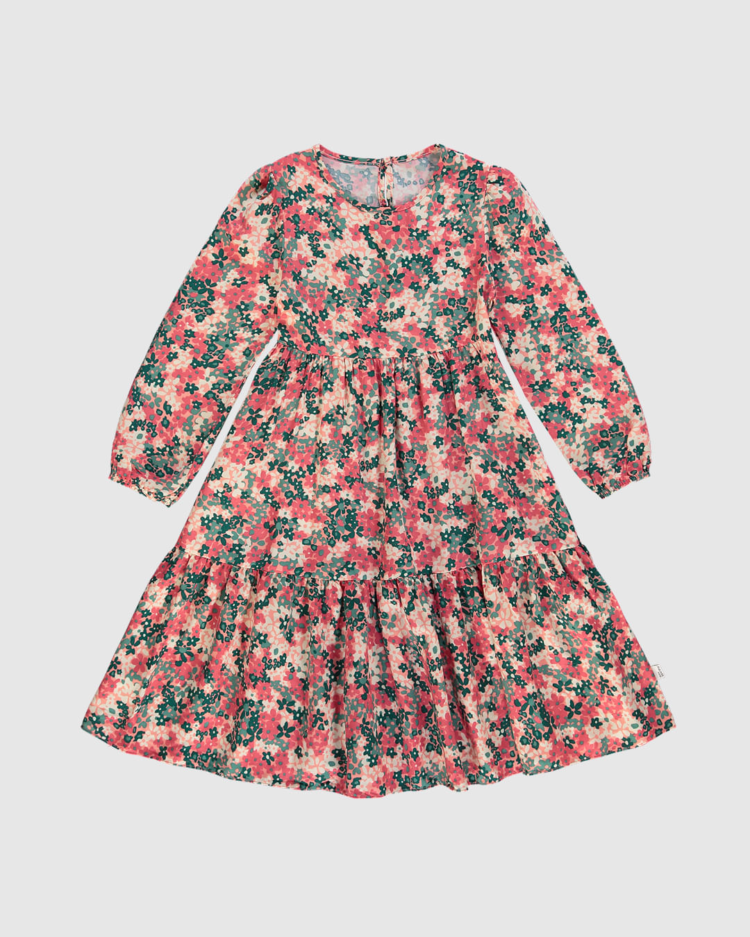 Vestido Infantil Marias Manga Longa Floral Em Viscose Malwee Kids - Imagem 3