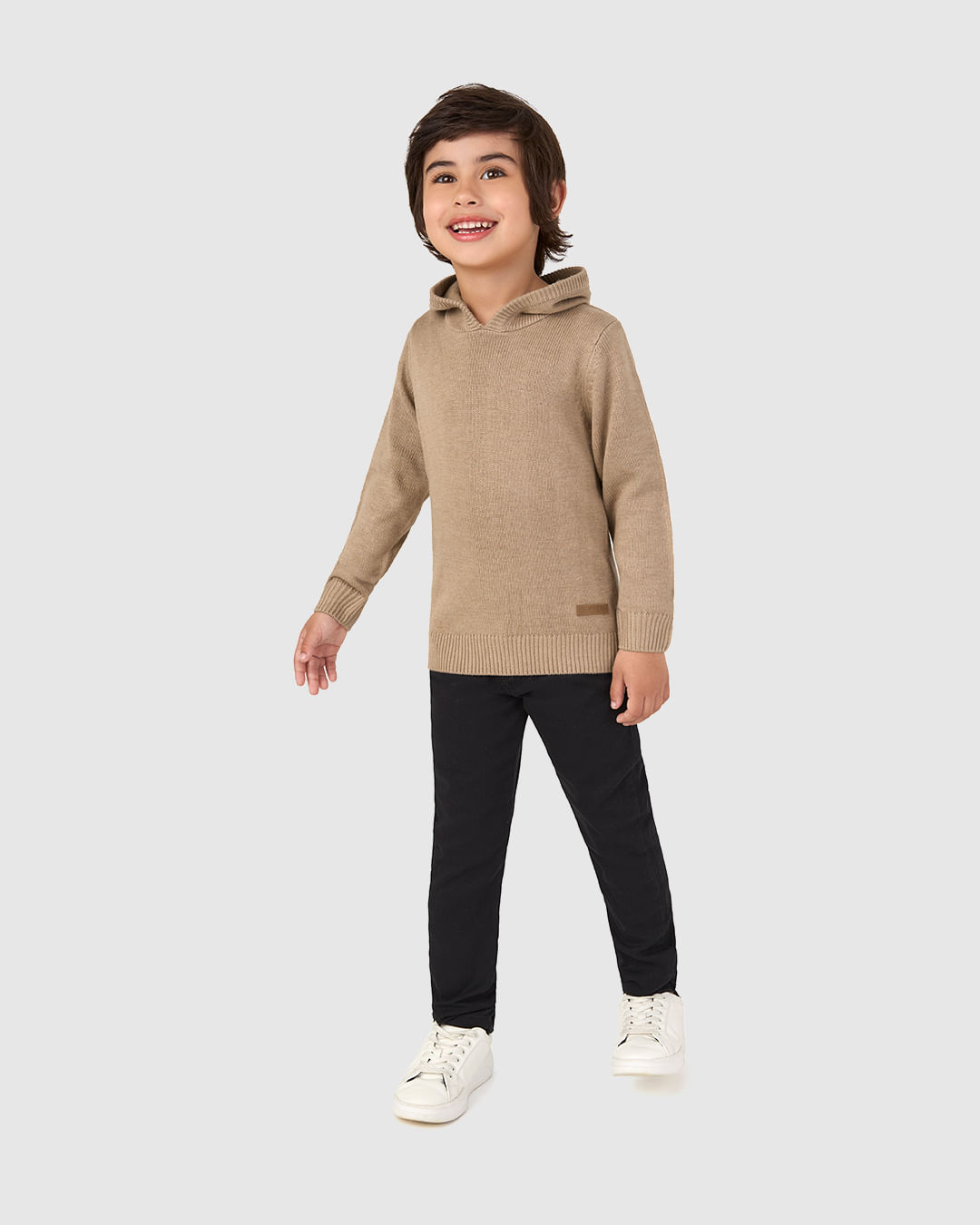 Blusão Infantil Menino Com Capuz Em Tricô Malwee Kids