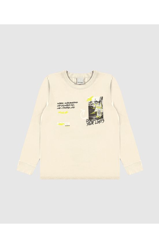 Camiseta Infantil Menino Manga Longa Limits Em Algodão Malwee Kids