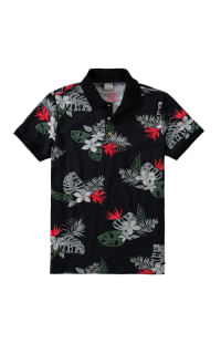 Camisa polo floral da malwee moda masculina