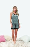 Pijama feminino curto de veludo