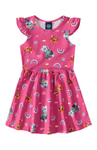 Vestido Evasê Malwee Infantil do desenho Patrulha Canina